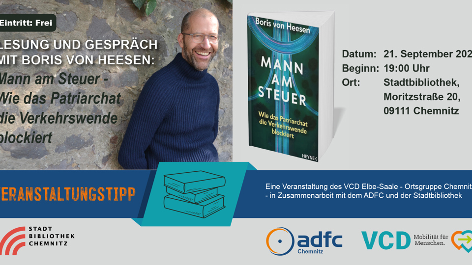 Lesung und Gespräch "Mann am Steuer - Wie das Patriarchat die Verkehrswende blockiert"